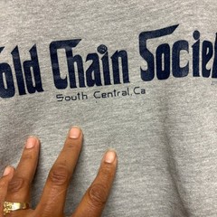 Gold Chain Society Crewneck Hoodie Block Letter Center Hip Hop Cozy Comfy Jumper