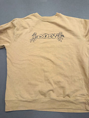 OBEY Cherub Throwie Crewneck Sweatshirt Mens Beige Sand Angel Graphic Streetwear