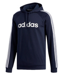 adidas 3 Stripes Essentials Hoodie Mens Small Linear Logo Legend Ink Blue FL4839
