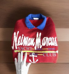 Vintage Rare Neiman Marcus Yacht Club Collared Sweatshirt Red Men’s Size Medium