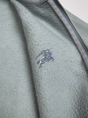 Burberry London England Vintage Full Zip Hoodie S Green Cotton Plaid Hood