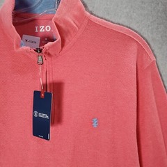 IZOD Men Sweatshirt Medium Coral Advantage Performance Hampton 1/4 Zip NWT