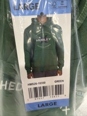 HURLEY Green GRAPHIC PULLOVER HOODIE SWEATSHIRT MENS L Large NWT Surf Logo