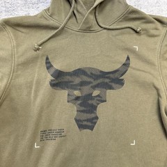 Under Armour Project Rock Hoodie Mens Small Short Sleeve Terry Gym Weights Train