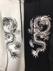 Sheln (Dragons) Black/White Large Long Sleeve Hooded Sweatshirt M2