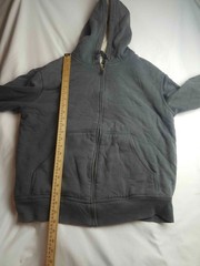 Weatherproof Vintage Full Zip Hoodie Mens Medium Gray Sherpa Fleece Lined Pocket