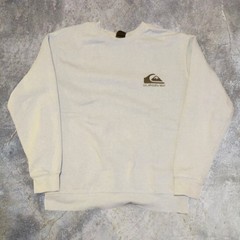 light blue Quiksilver crewneck sweatshirt with front chest logo