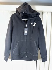 NWT True Religion BIG HS FLOCK ZIP HOODIE, M Jet Black – LIMITED authentic