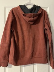 Men’s Brown Chevron Knit Pullover Hoodie Long Sleeve Regular Fit Size L