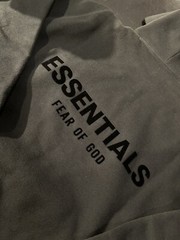FOG – Essentials Fear of God Core Stretch Limo Black Hoodie SS22 Size Small (S)