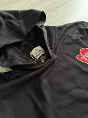 Vivienne Westwood Hoodie LARGE Size Embroidered Hearth Logo Patch Black Cotton