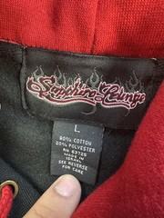 Sapphire Lounge Embroidered Hoodie Men’s L Pullover Flame Gamble Cards Knifes