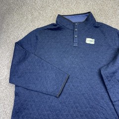 George Reversible 1/4 Snap Quilted Sweatshirt Mens Big Size 5XL 62-64 Blue NWT