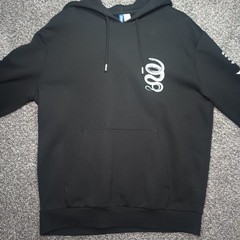 H&M Divided Master of None Snake Graphic Hoodie Men Large Black Streetwear Y2K