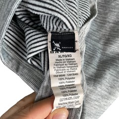 Oakley Lighweight Pullover Hoodie Mens XL Gray Striped Stretch Polyester Gym