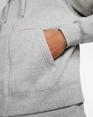 NEW Nike Club Fleece Full Zip Hooded Fleece Hoodie Sweatshirt Mens Large Gray