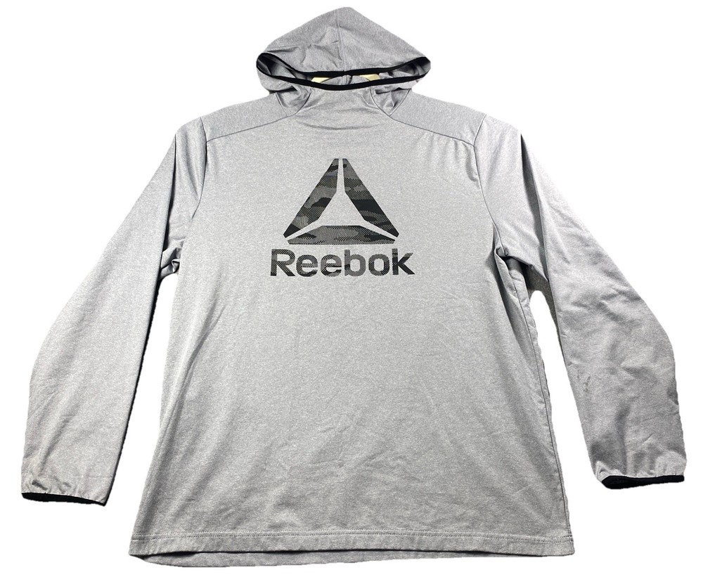 Reebok Men’s Active Fleece Jersey Hoodie Gray Size L