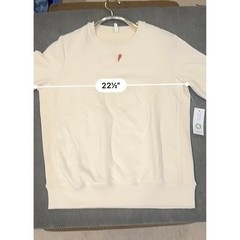 Original Favorites Organic Cotton Sweatshirt Cream Broken Heart Crewneck NEW