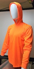 Long Sleeve Safety Shirt With Hoodie, Polyester Birdeye Mesh/Hoodie shirt