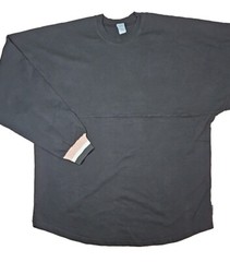 Spirit Jersey Adult Long Sleeve Solid Black Cotton T-Shirt Size L NWOT