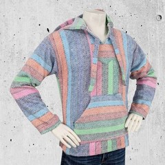 Molina Drug Rug Hoodie Men Size Medium Poncho Baja Sweatshirt Oversized Mexico