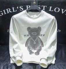 New Men Luxury Diamond Bear Rhinestones Fashion Black High Quality 4 Colors