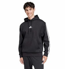 Adidas Men’s Essentials Three Stripes Pullover Fleece Hoodie Black XL JE6297 $60