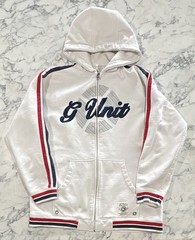 White G Unit Full Zip Hoodie, Heavy Weight, Warm