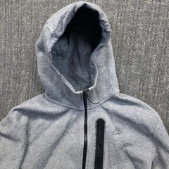 Nike Tech Fleece Hoodie Full Zip Grey Splatter Logo Mens Large DR9150-032 Train