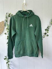 Adidas Men’s Fleece Hoodie Feelcozy Essentials Collegiate Green Sweatshirt M