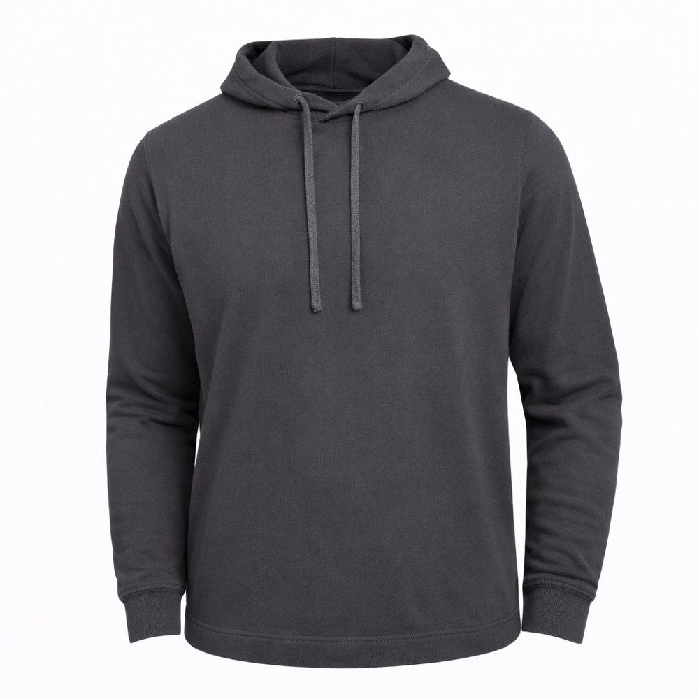 100% Combed Cotton Lightweight Charcoal Hoodie Garment Dyed Pullover All Seasons
