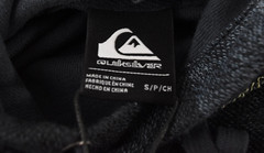 Quiksilver Men’s Hoodie New S Black Gray Pullover Pockets Cotton Blend