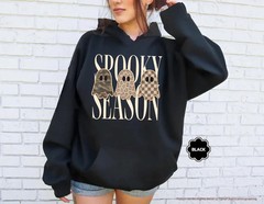 Spooky Season Sweatshirt, Leopard Ghost Hoodie, Camo Ghost Sweatshirt, Crewneck
