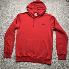 Adidas Hoodie Mens Medium Red Basic Long Sleeve Minimalist Logo Drawstring
