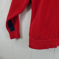 Esprit Sweatshirt Mens Medium Red Mock Neck Full Zip Long Sleeve Graphic Casual