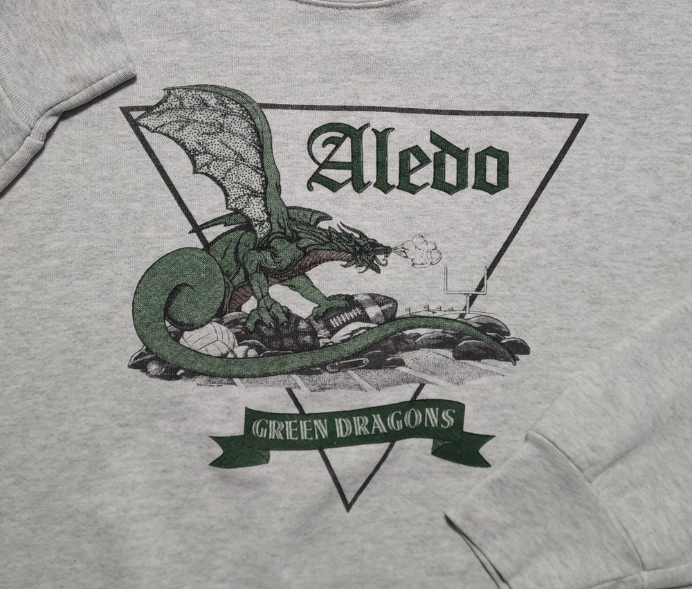 Vintage 1990s Aledo Green Dragons Football XL Sweatshirt