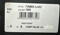 Armani Jeans Sweat Shirt Full Zip With Pocket-Grey-Size S-Brand New-US Seller