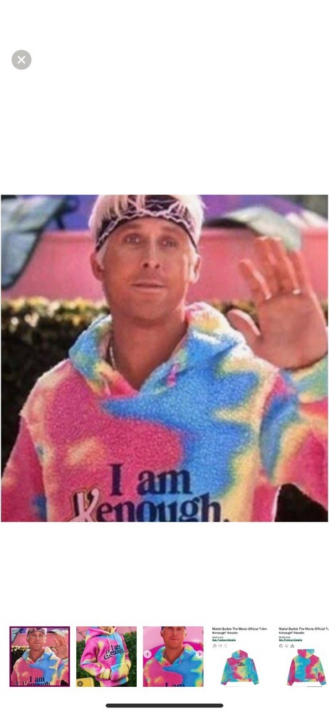 Barbie Hoodie I Am Kenough Adult XXL Rainbow Mattel Creations The Movie Official