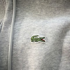 Lacoste Teens S Gray Classic Fit Full Zip Fleece Hoodie Pockets Logo