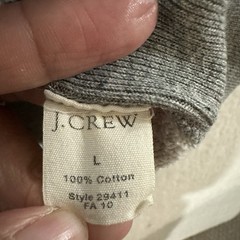 J.Crew Outerwear Fleece Hoodie Gray Deck Hook Heavyweight Sweater Size Large