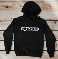 I Heart Haters Black unisex 100% Cotton Custom Hoodie Sweater S,M,L,XL,XXL