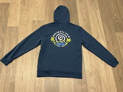 L Mens QUIKSILVER Surf Pullover Hoodie Sweatshirt Sweater Top Shirt 2-Sided Blue
