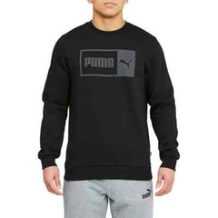 NWT Puma Men’s Crew Neck Fleece Pullover Logo Sweatshirt Black Size M $40 CC163