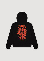 Denim Tears Black with Orange U Zip Up Hoodie Designer Hoodie New Free Shipping