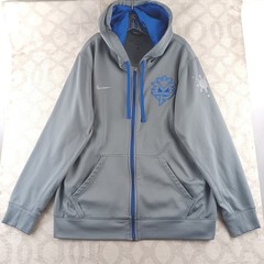 Nike Therma Fit Men’s Gray Full Zip Hoodie Athletic Pullover Size L