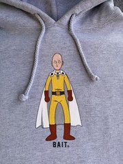 Bait One Punch Man Hoodie Heather Grey Size Men’s Medium