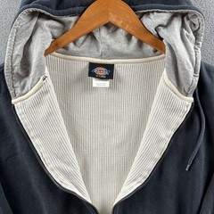 Vintage Dickies Thermal Lined Hoodie Mens XL Blue Full Zip 90s Y2K Grunge Skater