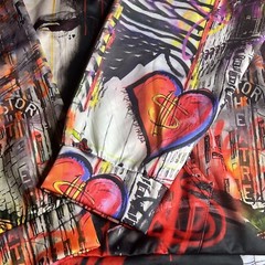 Unbranded Hooded Sweatshirt All Over Graphic Design Pullover Colorful Size 3XL