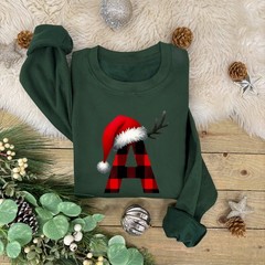 Personalised Alphabet TARTAN Family Christmas Jumper | Xmas Sweatshirt | Novelty