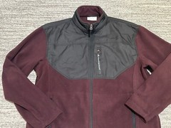 Champion Authentic Sweater Adult Large Burgundy Zip Jacket Sweatshirt Mens